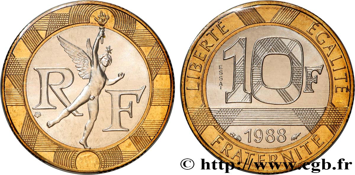 Essai de 10 francs Génie de la Bastille 1988 Pessac F.375/1 MS 