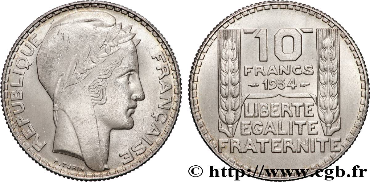 10 francs Turin 1934  F.360/7 MS62 