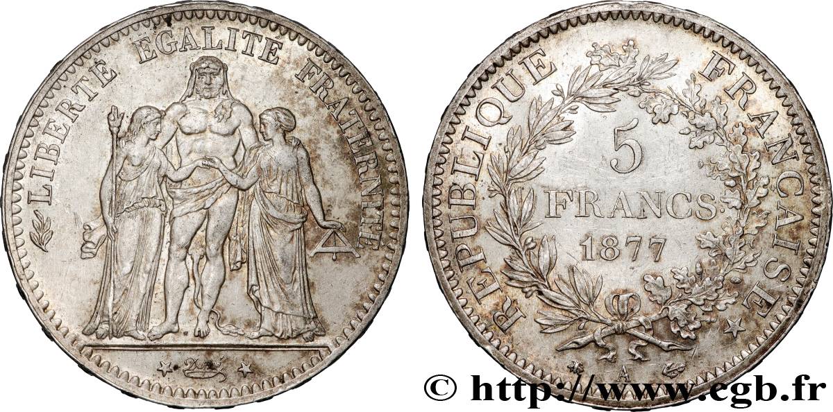 5 francs Hercule 1877 Paris F.334/19 AU 