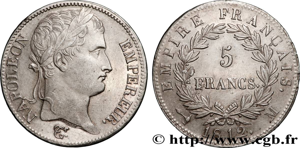 5 francs Napoléon Empereur, Empire français 1812 Toulouse F.307/49 AU 