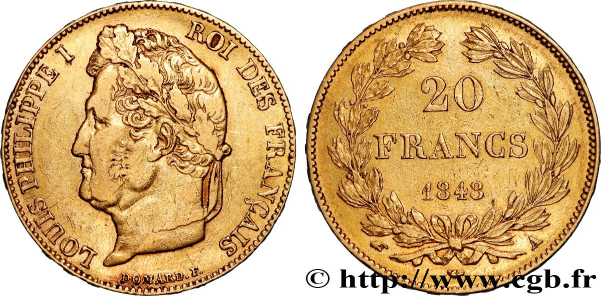 20 francs or Louis-Philippe, Domard 1848 Paris F.527/38 TTB 