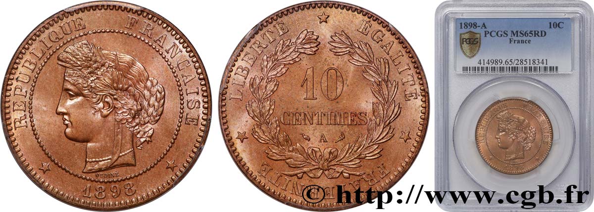 10 centimes Cérès 1898 Paris F.135/45 FDC65 PCGS