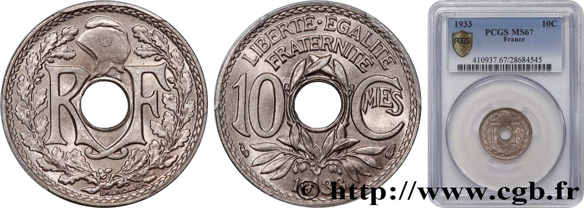 10 centimes Lindauer 1933  F.138/20 FDC67 PCGS
