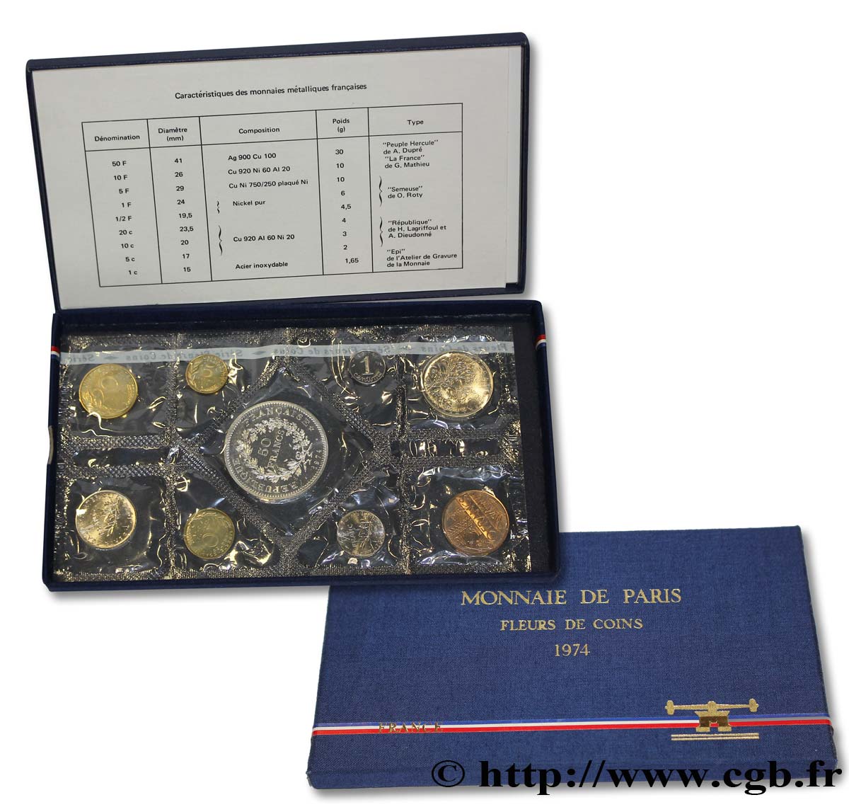 Boîte Fleur de Coins 1974 Paris F.5000/16 ST 