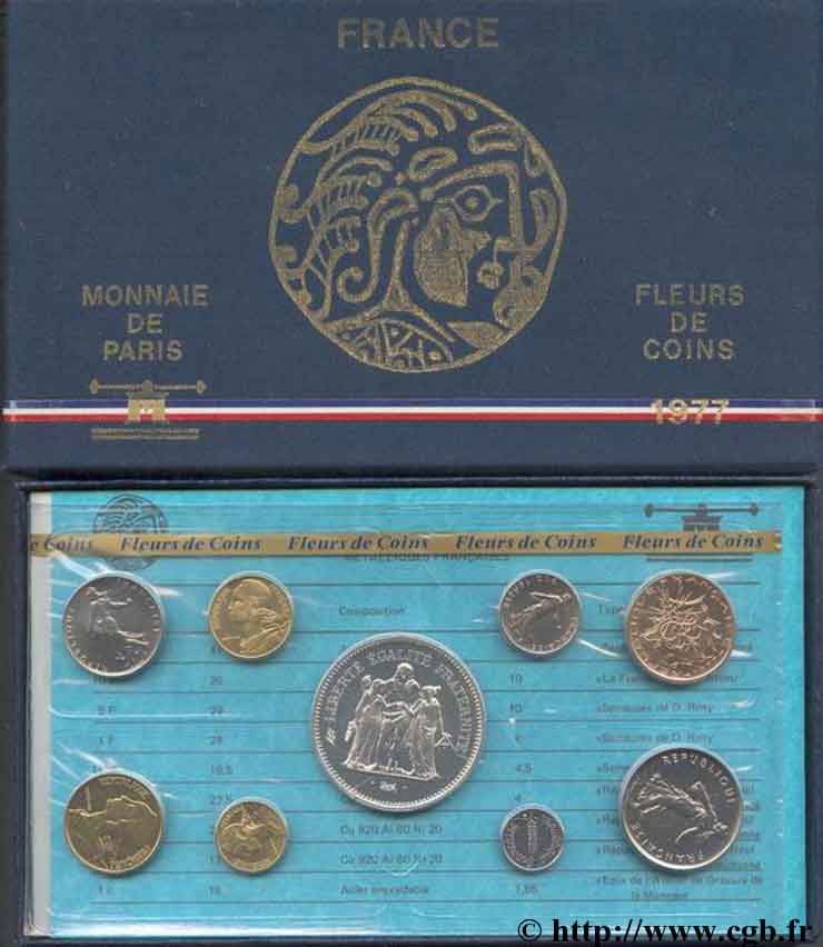 Boîte Fleur de Coins 1977 Paris F.5000/22 ST 