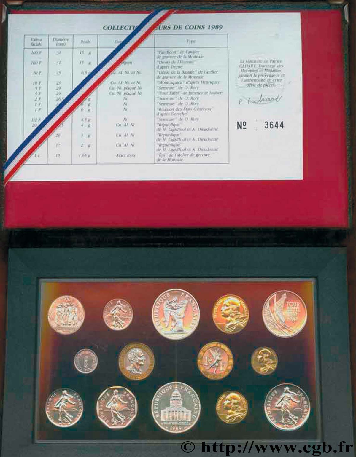 Boîte Fleur de Coins 1989 Paris F.5000/49 FDC 