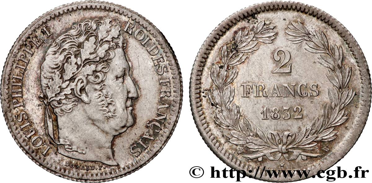 2 francs Louis-Philippe 1832 Lille F.260/16 AU 