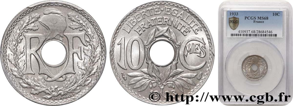10 centimes Lindauer 1933  F.138/20 MS68 PCGS