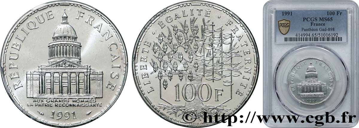 100 francs Panthéon 1991  F.451/11 FDC65 PCGS