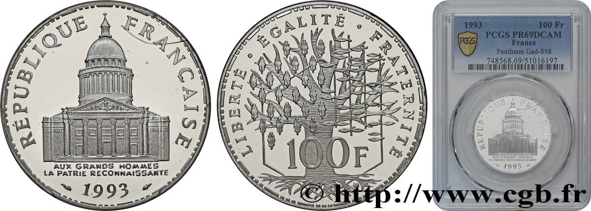 100 francs Panthéon, Belle Épreuve 1993  F.451/14 FDC69 PCGS