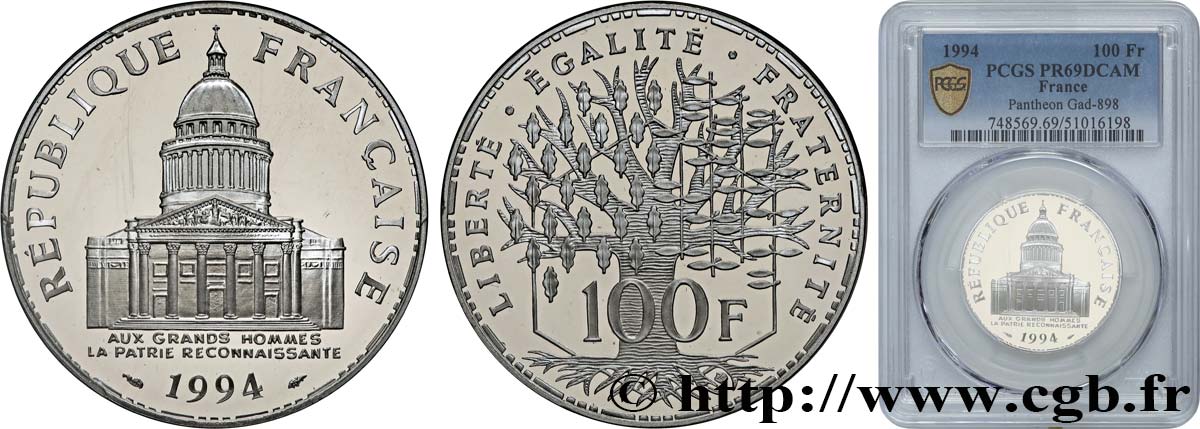 100 francs Panthéon, BE (Belle Épreuve) 1994  F.451/15 FDC69 PCGS