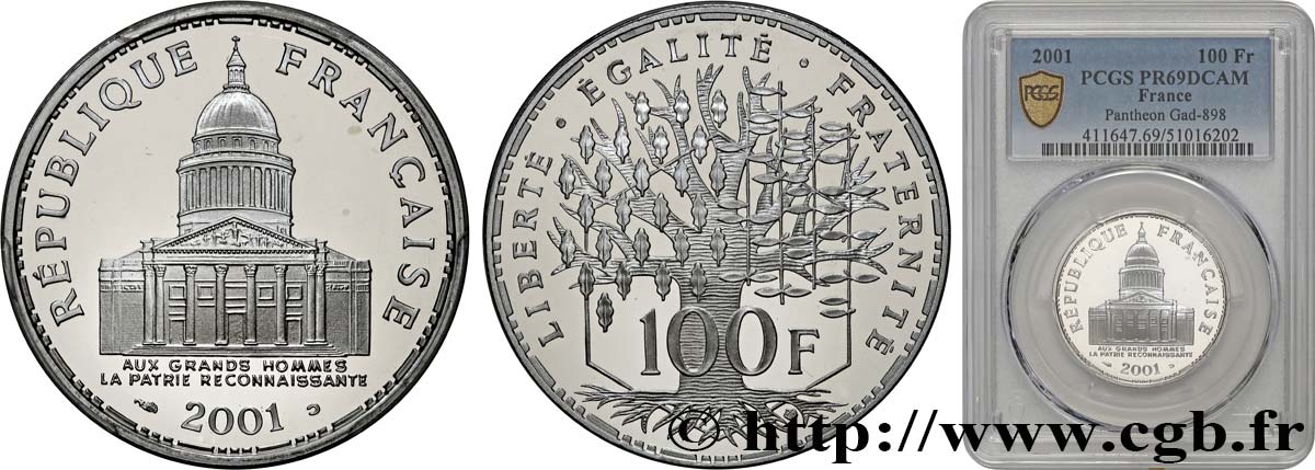 100 francs Panthéon, BE (Belle Épreuve) 2001 Pessac F.451/24 FDC69 PCGS