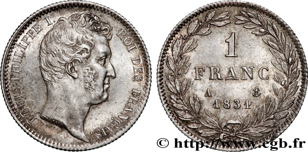 1 franc Louis-Philippe, tête nue 1831 Paris F.209/1 AU 