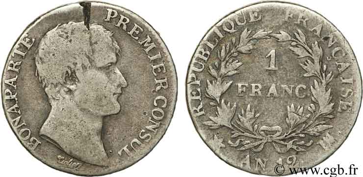 1 franc Bonaparte Premier Consul 1804 Marseille F.200/17 B12 