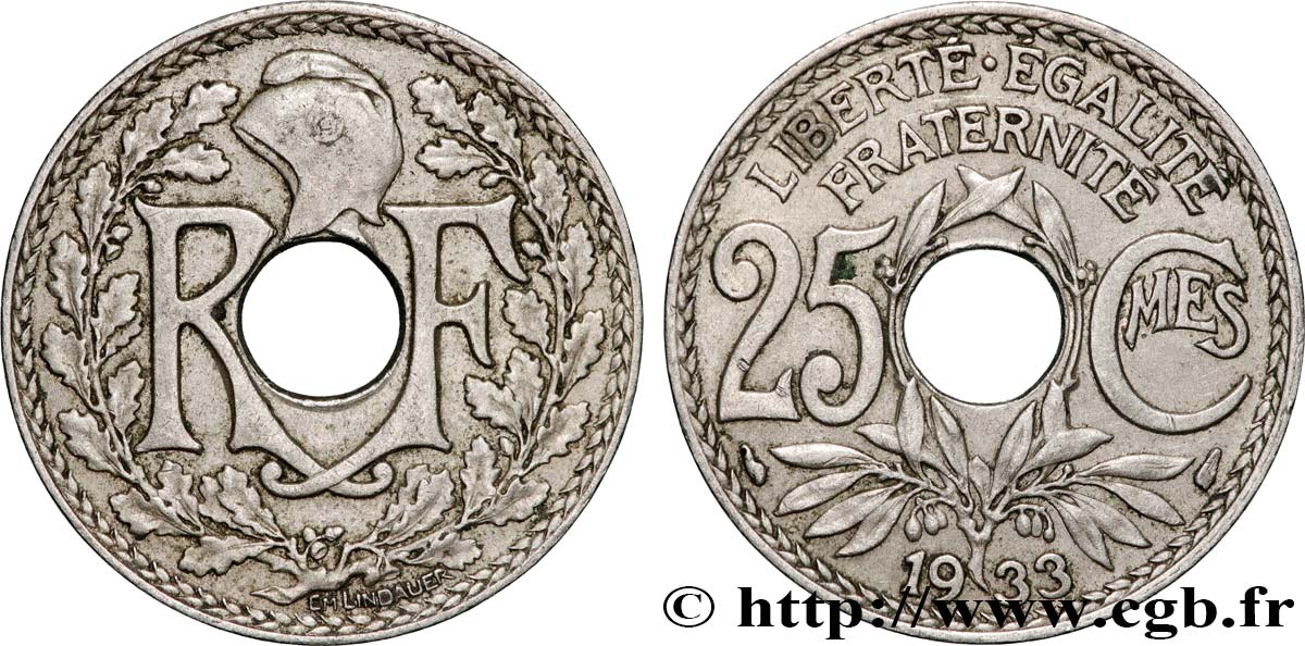 25 centimes Lindauer 1933  F.171/17 AU 