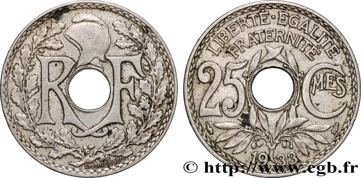 25 centimes Lindauer 1933  F.171/17 AU 