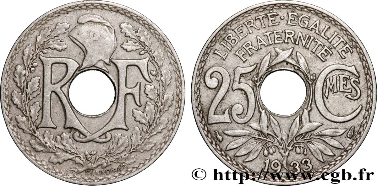 25 centimes Lindauer 1933  F.171/17 AU 