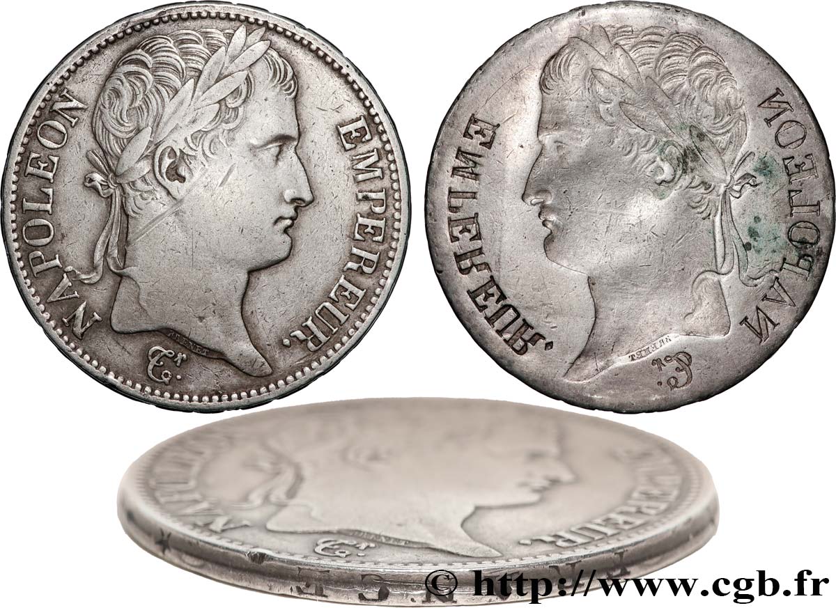5 francs Napoléon Empereur en frappe INCUSE n.d. s.l. F.306/- XF 