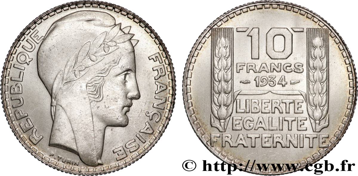 10 francs Turin 1934  F.360/7 MS63 