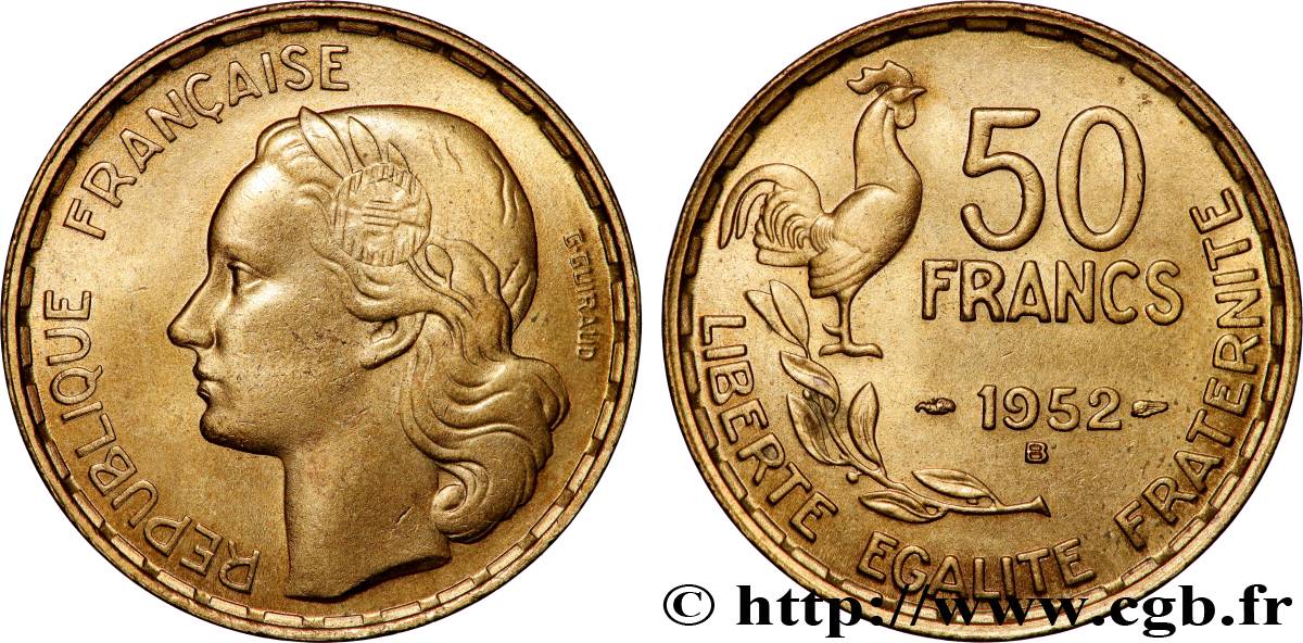 50 francs Guiraud 1952 Beaumont-le-Roger F.425/9 MS62 