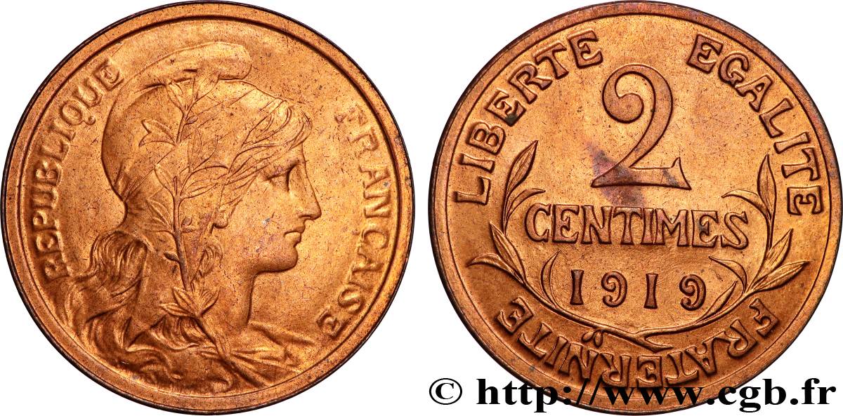 2 centimes Daniel-Dupuis 1919 Paris F.110/19 MS64 