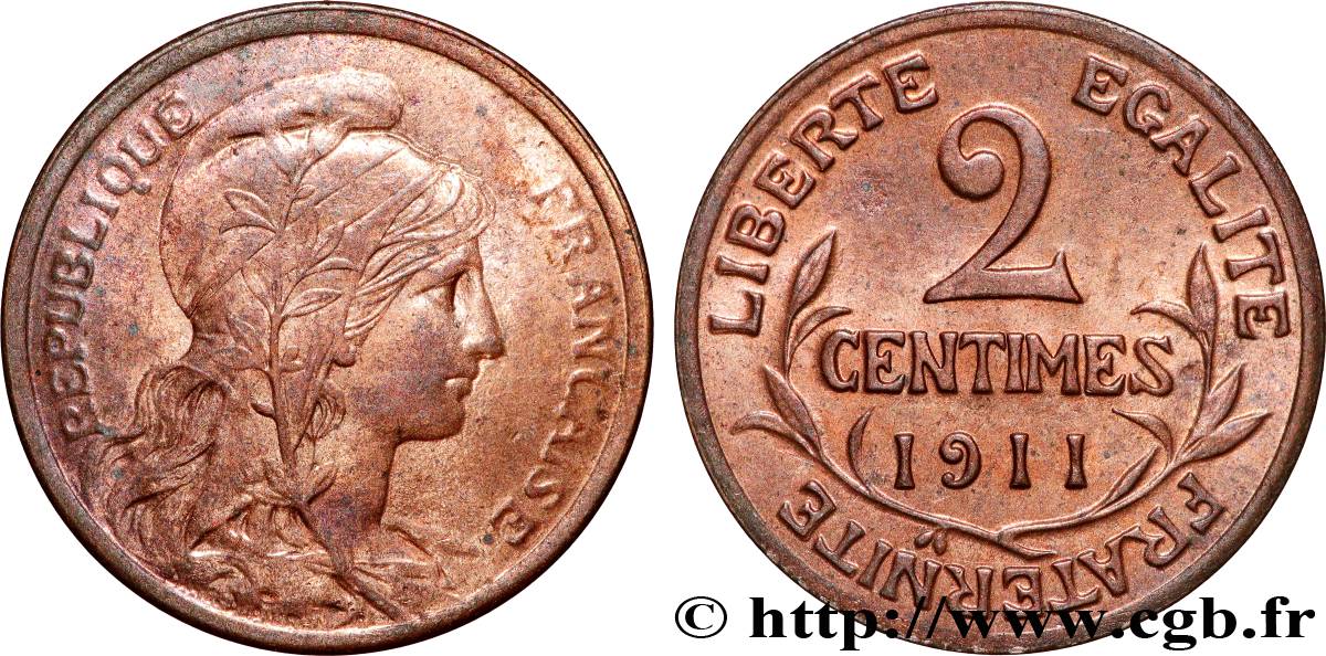 2 centimes Daniel-Dupuis 1911 Paris F.110/14 MS60 