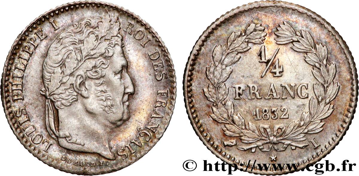 1/4 franc Louis-Philippe 1832 Limoges F.166/20 SUP 