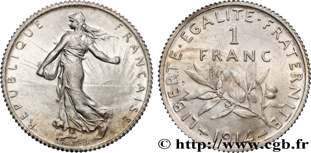 1 franc Semeuse 1914 Paris F.217/19 MS62 