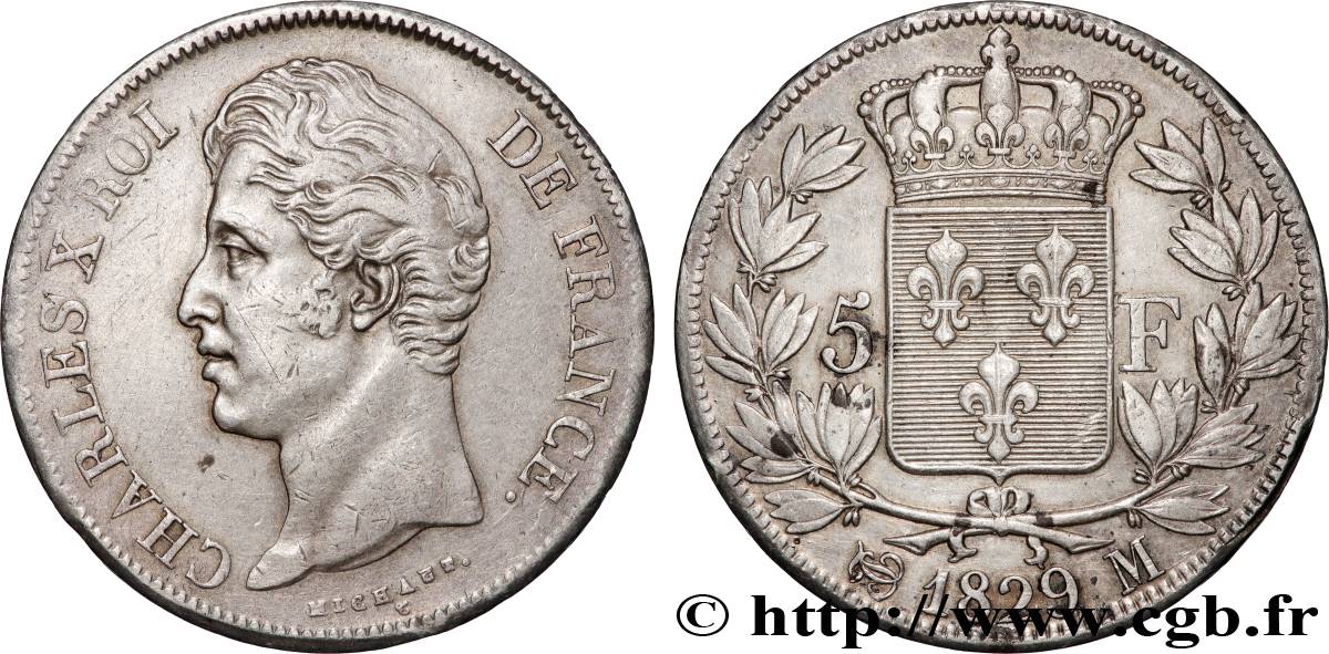 5 francs Charles X, 2e type 1829 Toulouse F.311/35 TTB+/SUP 