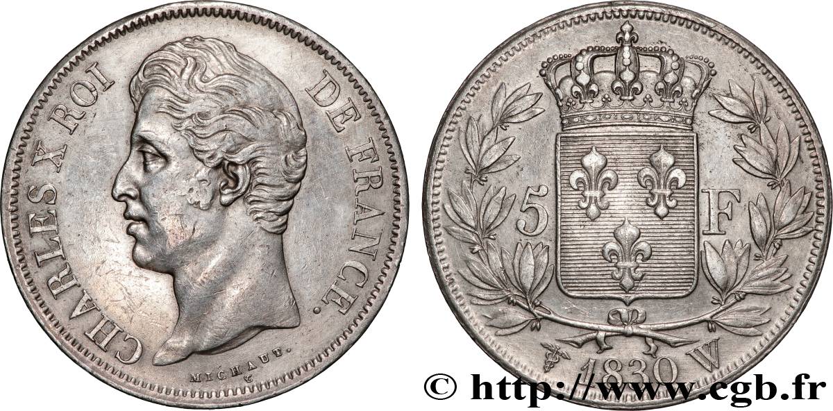5 francs Charles X, 2e type 1830 Lille F.311/52 MBC 