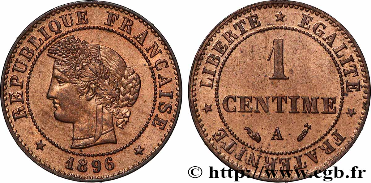 1 centime Cérès 1896 Paris F.104/23 SPL64 
