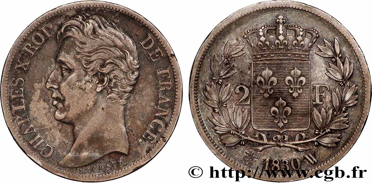 2 francs Charles X 1830 Lille F.258/70 TTB+ 