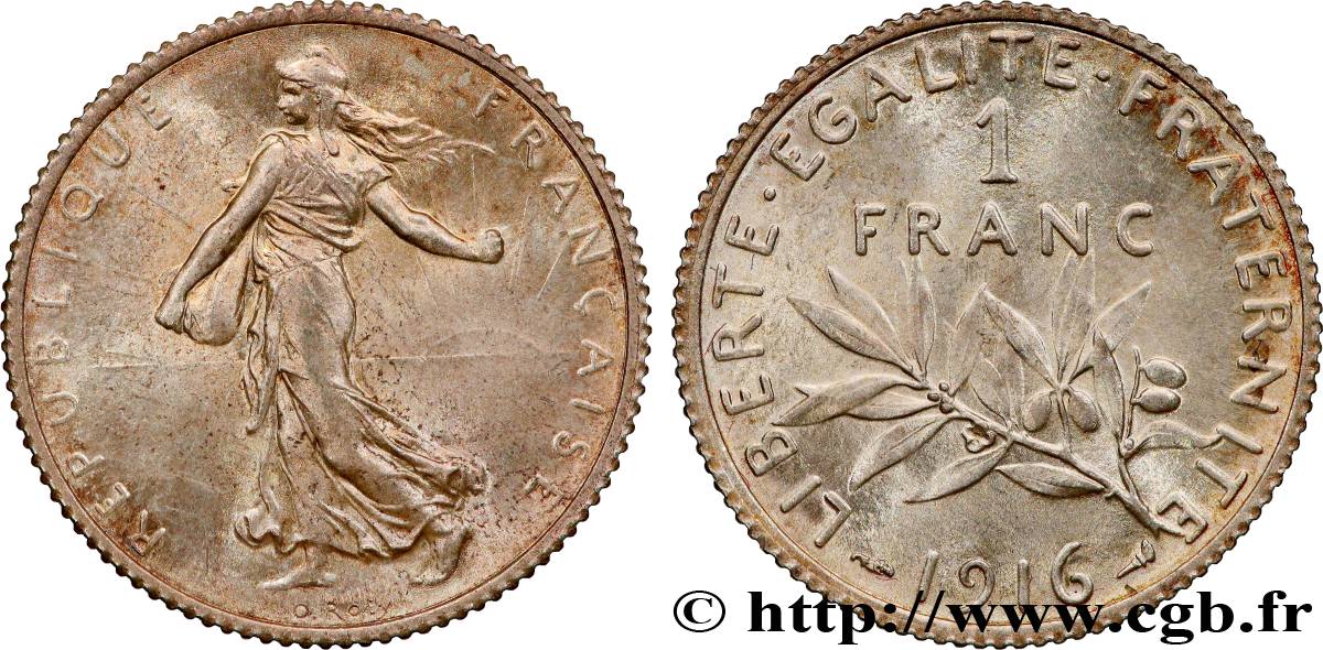 1 franc Semeuse 1916 Paris F.217/22 SPL64 