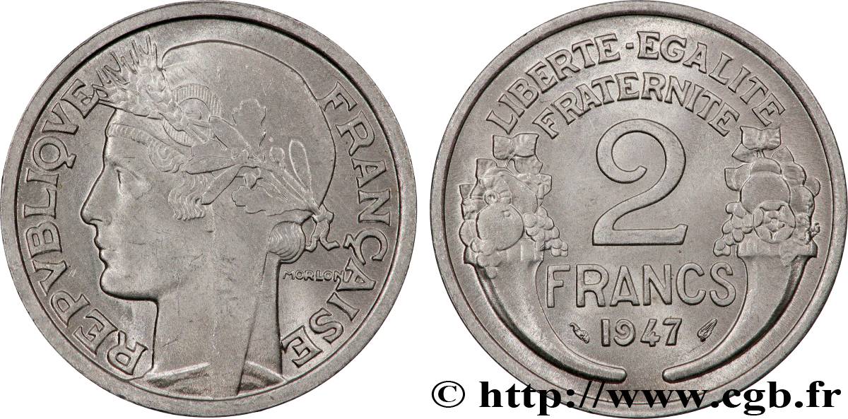 2 francs Morlon, aluminium 1947  F.269/10 SPL 