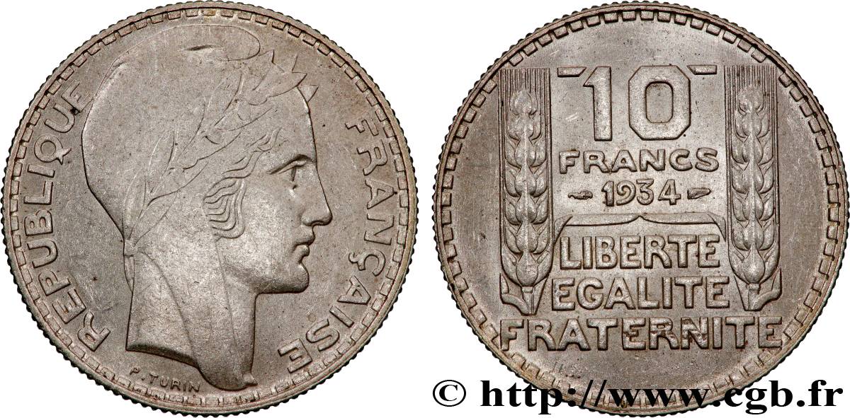 10 francs Turin 1934  F.360/7 SUP 