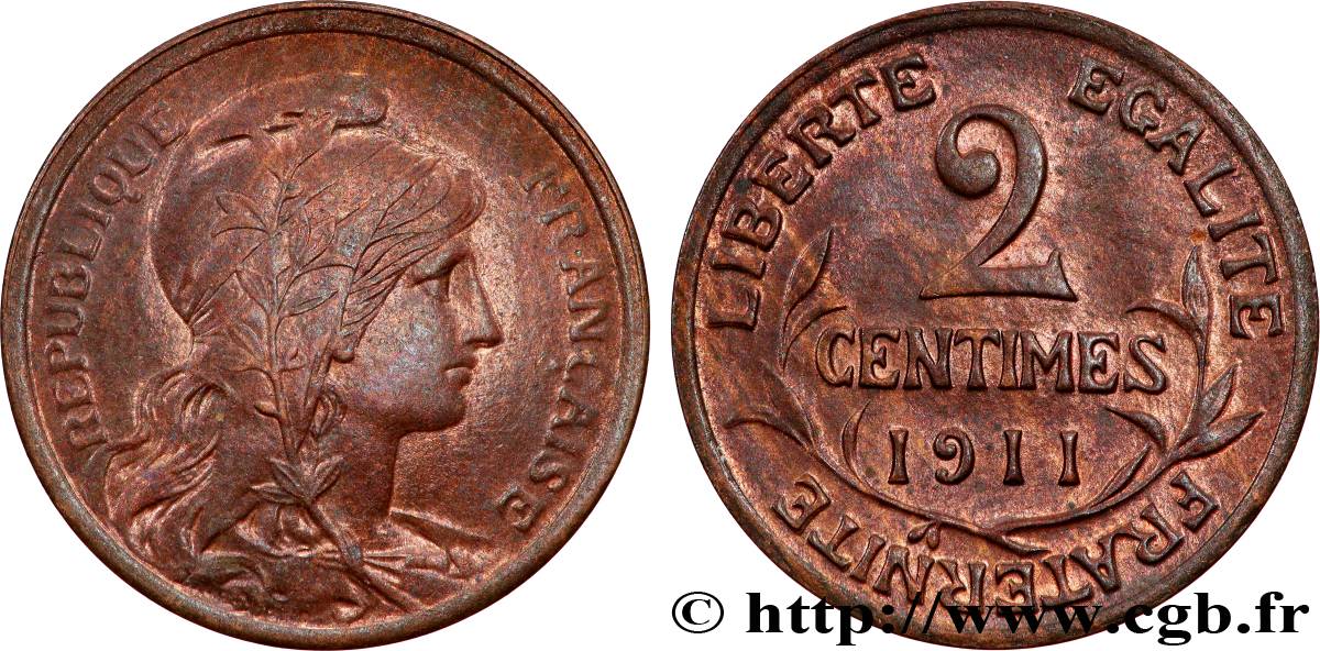 2 centimes Daniel-Dupuis 1911 Paris F.110/14 SUP60 