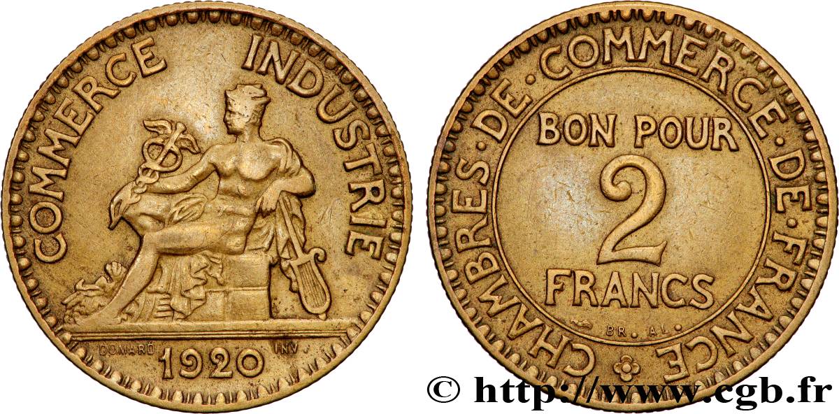 2 francs Chambres de Commerce 1920  F.267/2 TB+ 