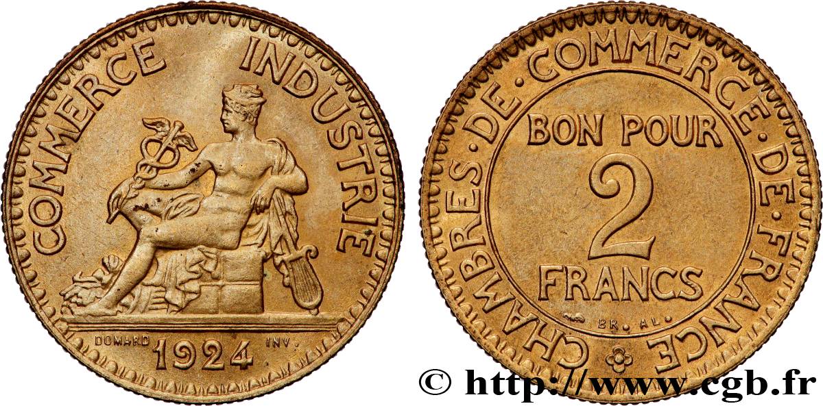 2 francs Chambres de Commerce 1924  F.267/6 SPL63 