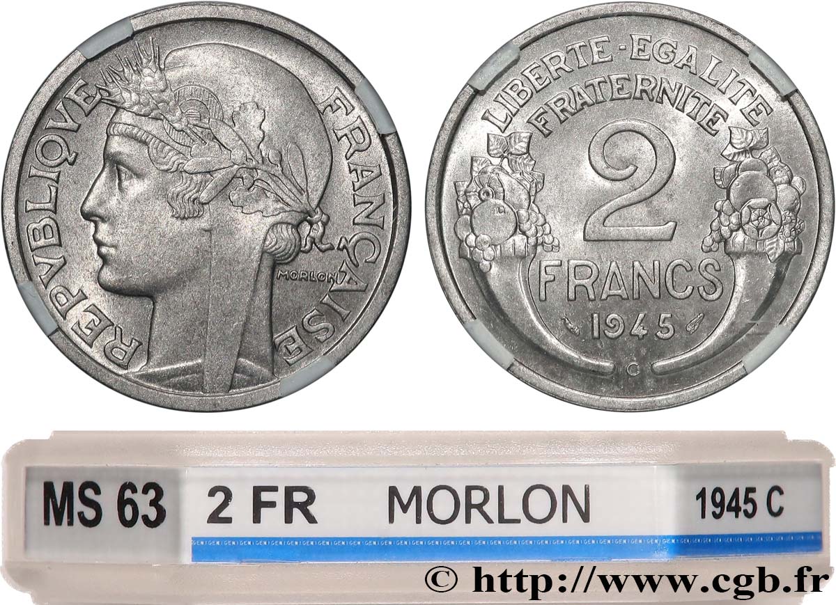 2 francs Morlon, aluminium 1945 Castelsarrasin F.269/7 SPL63 GENI