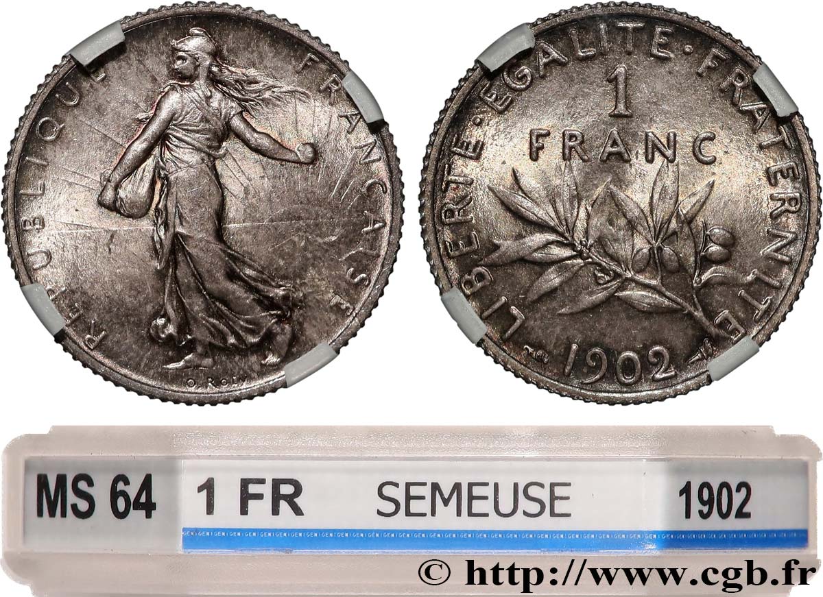 1 franc Semeuse 1902 Paris F.217/7 SPL64 GENI