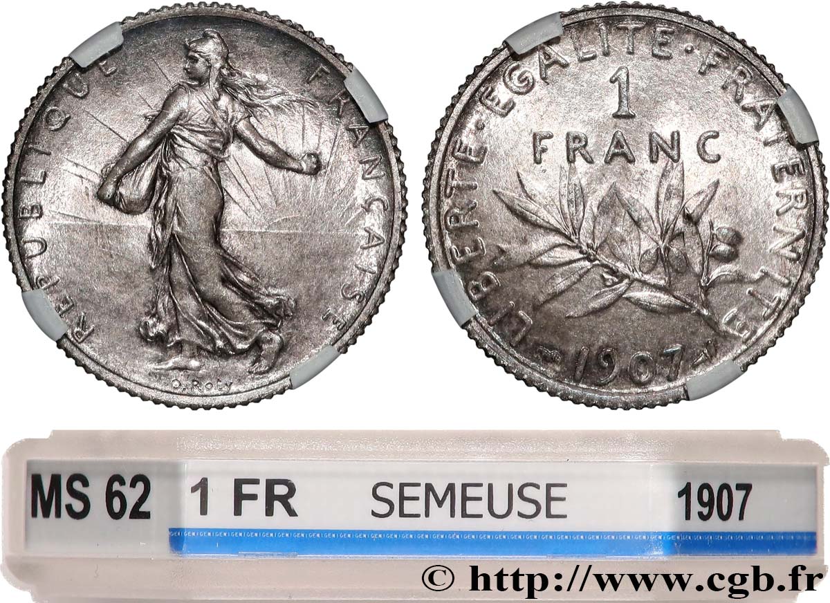 1 franc Semeuse 1907  F.217/12 SUP62 GENI