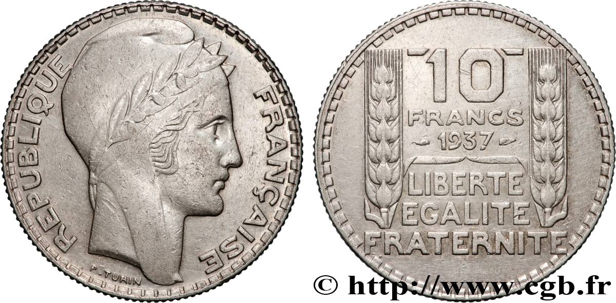 10 francs Turin 1937  F.360/8 TTB 