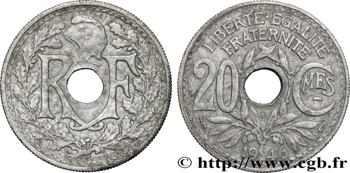 20 centimes Lindauer 1946 Beaumont-Le-Roger F.155/6 BB 