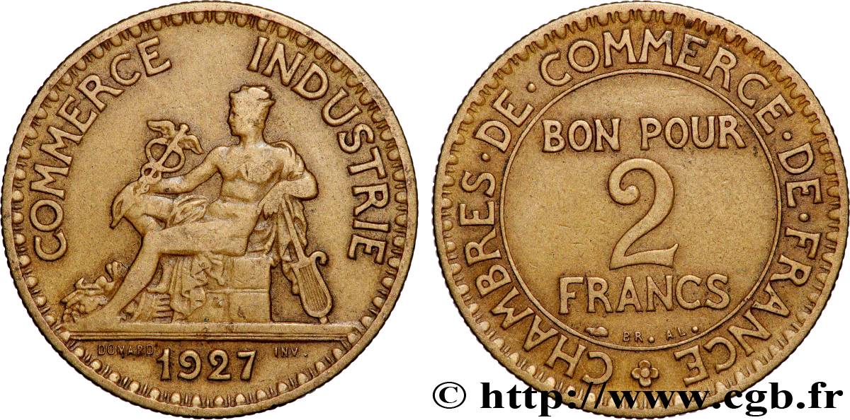 2 francs Chambres de Commerce 1927  F.267/9 TB+ 