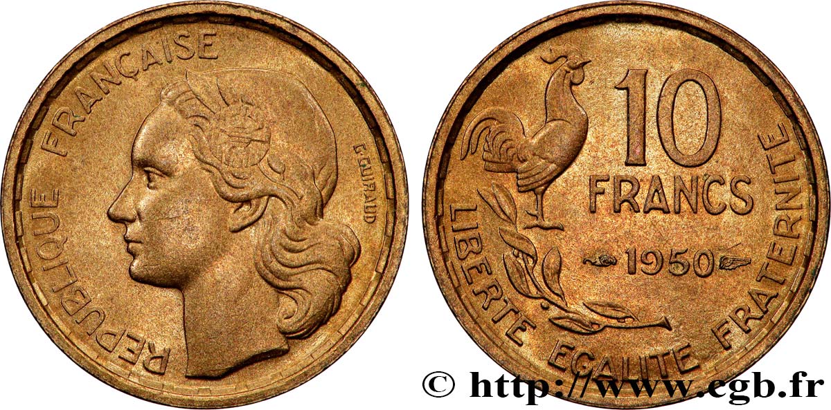 10 francs Guiraud 1950  F.363/2 MS60 