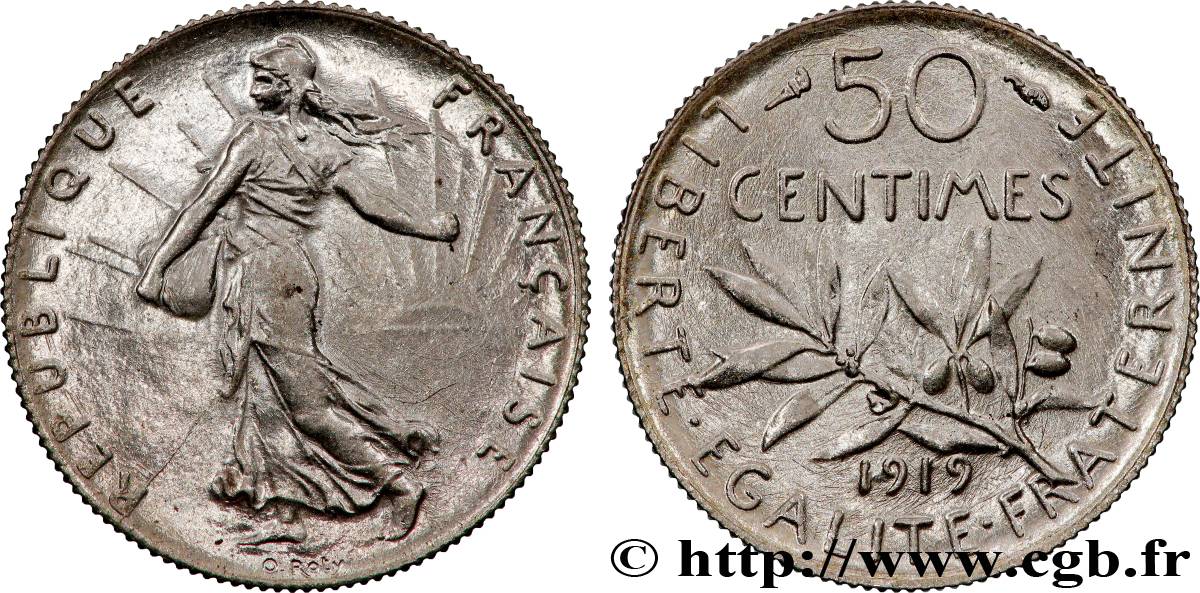 50 centimes Semeuse 1919 Paris F.190/26 MS 