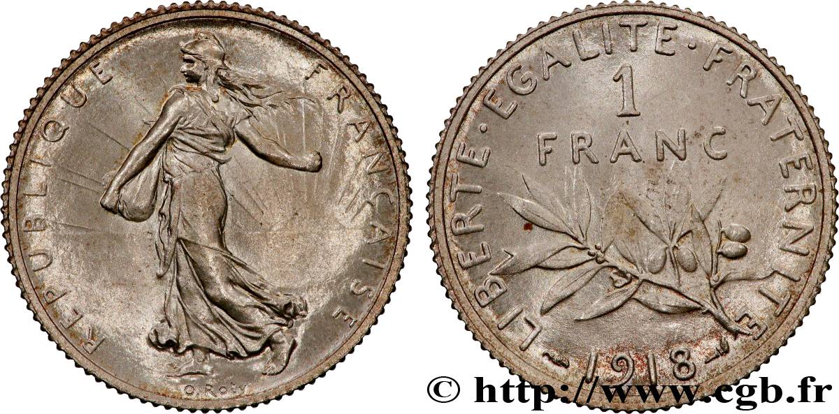 1 franc Semeuse 1918 Paris F.217/24 MS64 