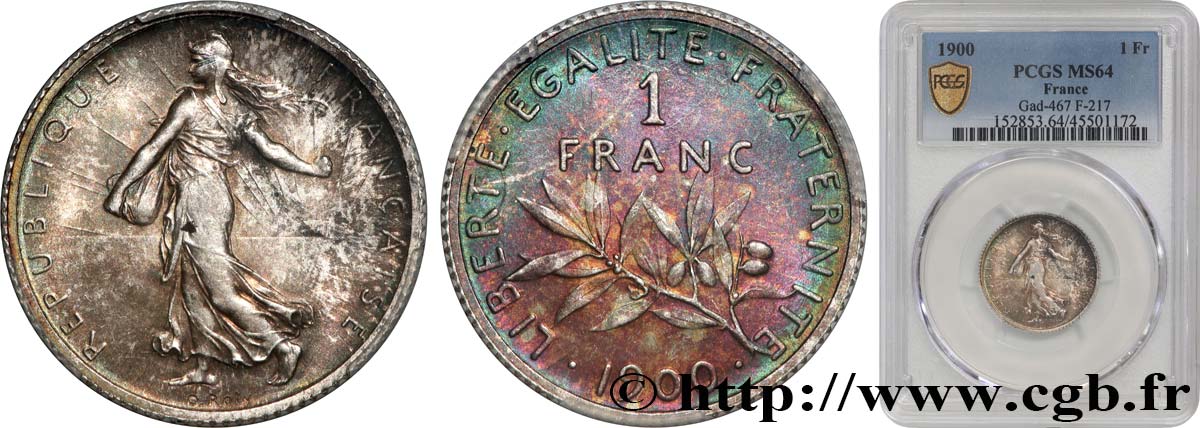 1 franc Semeuse 1900  F.217/4 SPL64 PCGS