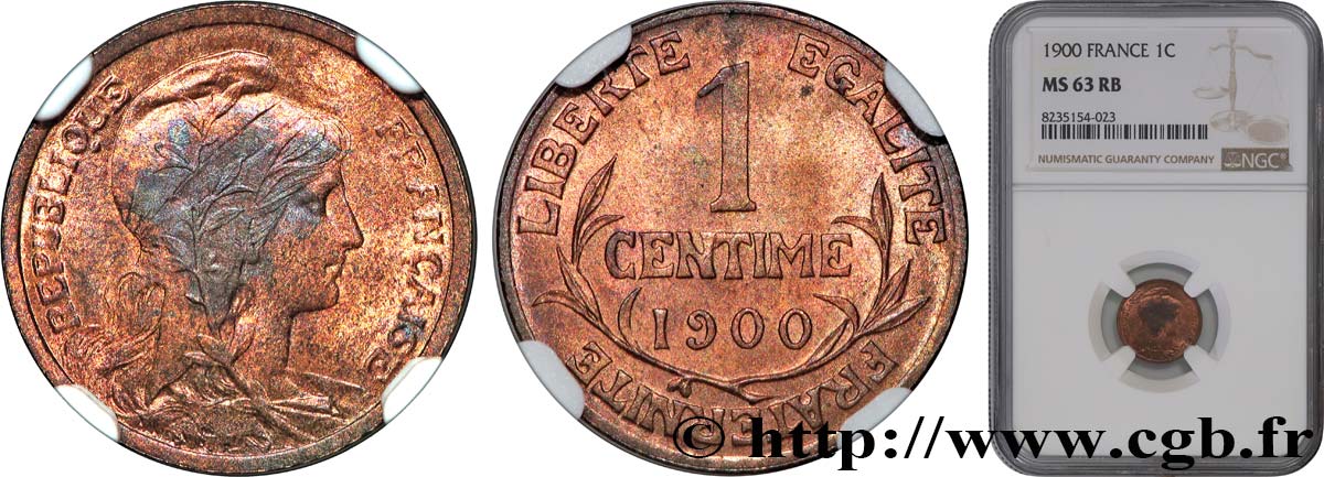 1 centime Daniel-Dupuis 1900  F.105/4 SPL63 NGC