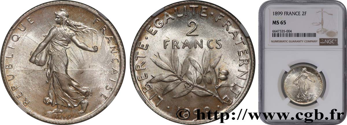2 francs Semeuse 1899  F.266/3 FDC65 NGC